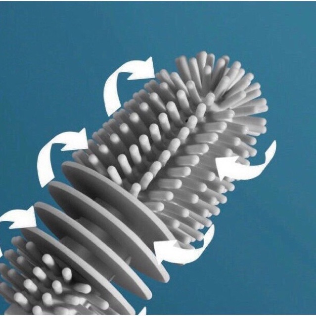 Cọ rửa cốc ly đầu Silicon siêu sạch - dụng cụ cọ rửa bình sữa