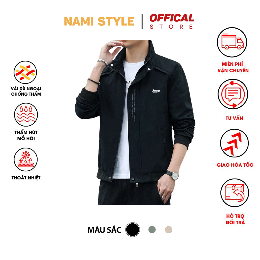 Áo khoác dù nam dày 2 lớp, Basic cao cấp-AK06