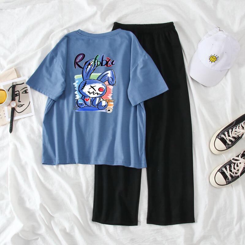 sét áo phông thỏ mắt XO Cổ tròn chất Cotton