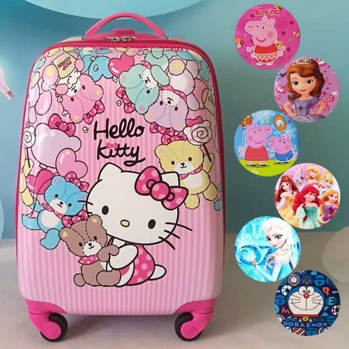 VALI HELLO KITTY 18 INCH (IN 2 MẶT) , VALI CHO BÉ GÁI
