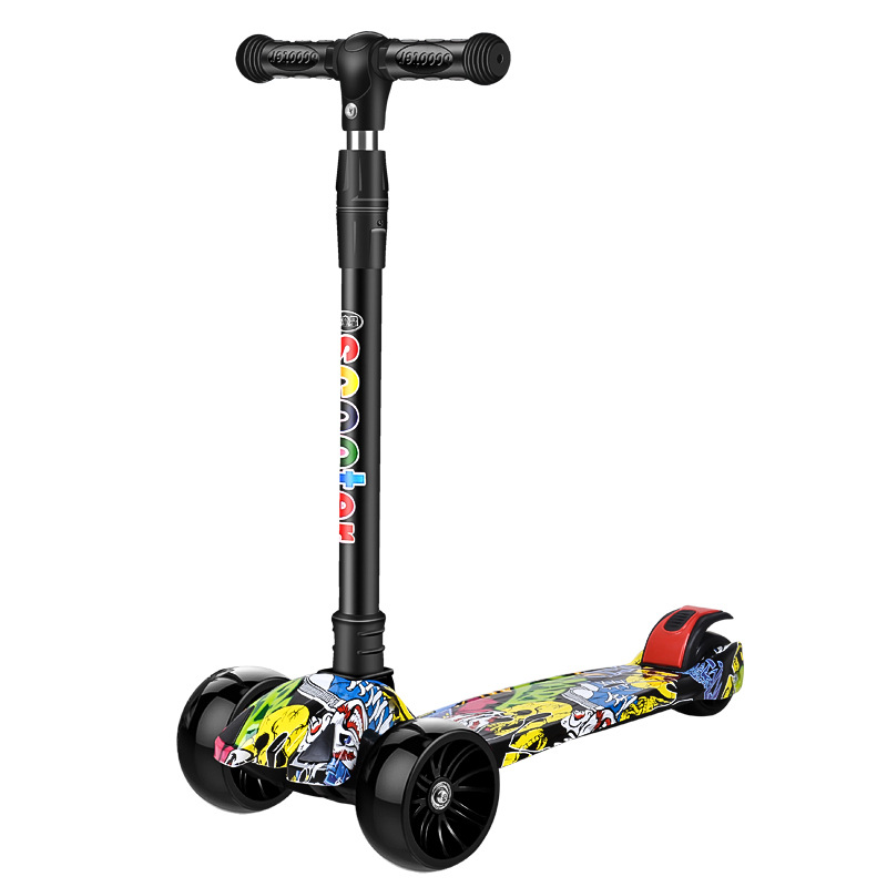 Xe trượt scooter 3 bánh an toàn cho trẻ em, chịu lực 100 kg phù hợp cho cả bé trai và gái, bánh xe phát sáng vĩnh cửu – Có Nhạc Vui Nhộn, rèn luyện vận động, tăng chiều cao cho bé – Hàng Loại Tốt