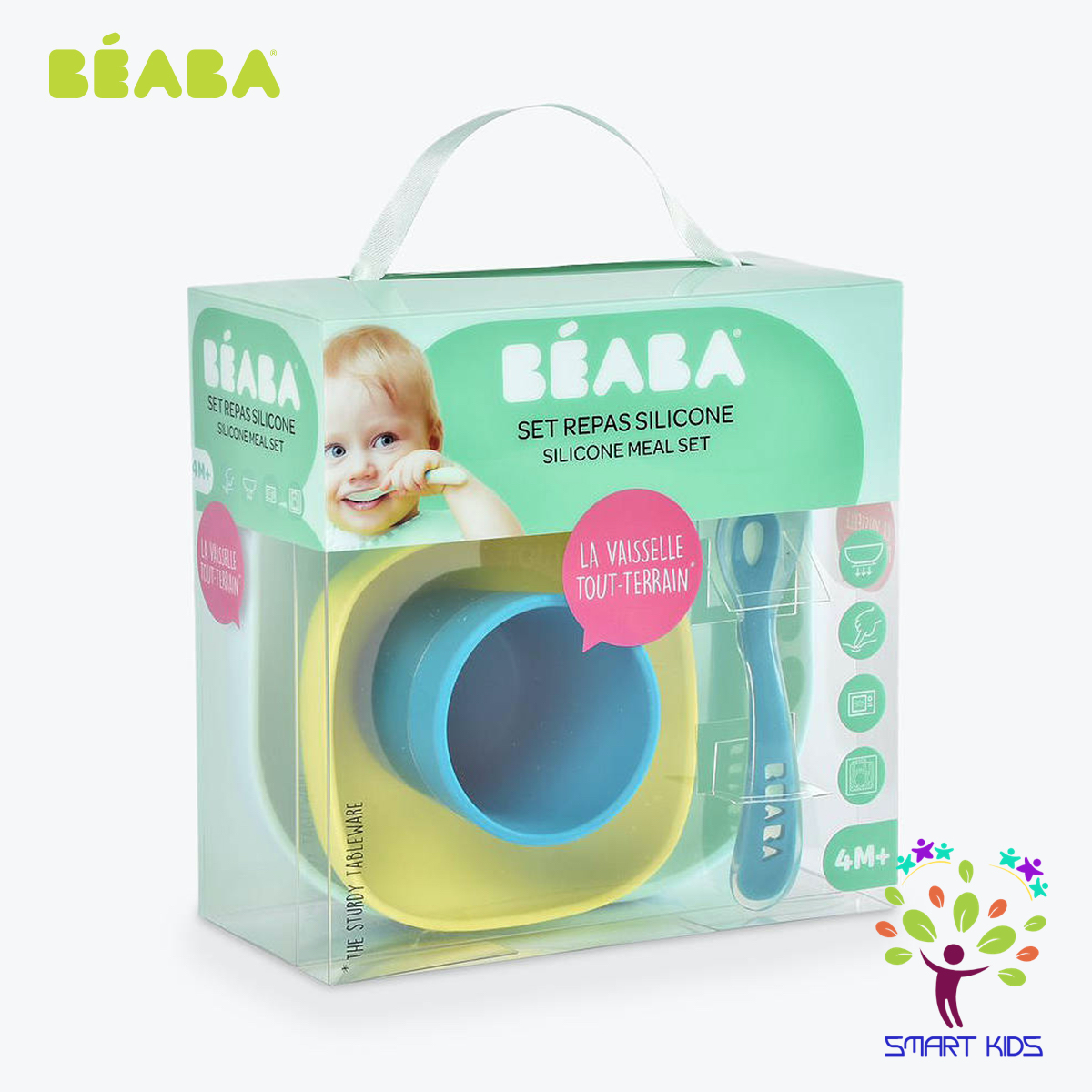 Bộ Ăn Dặm Silicone Đế Hít Không Đổ Beaba