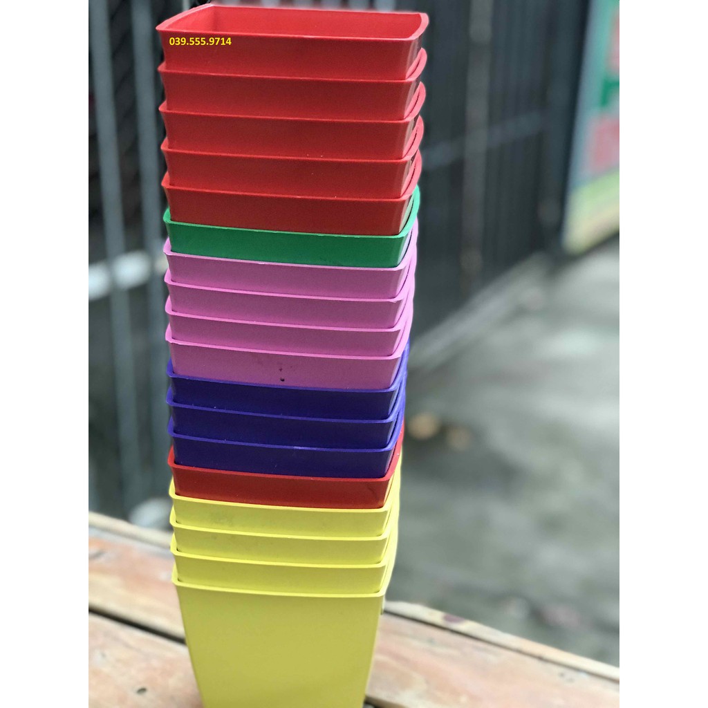 Bộ 10 Chậu Nhựa Trồng Cây V12 ( kích thước 12x12cm)