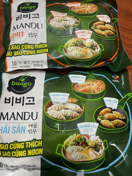 Bánh Xếp Mandu 250g Nhân Thịt Hải Sản Thịt & Bắp Hàn Quốc Giao Hàng Hà Nội