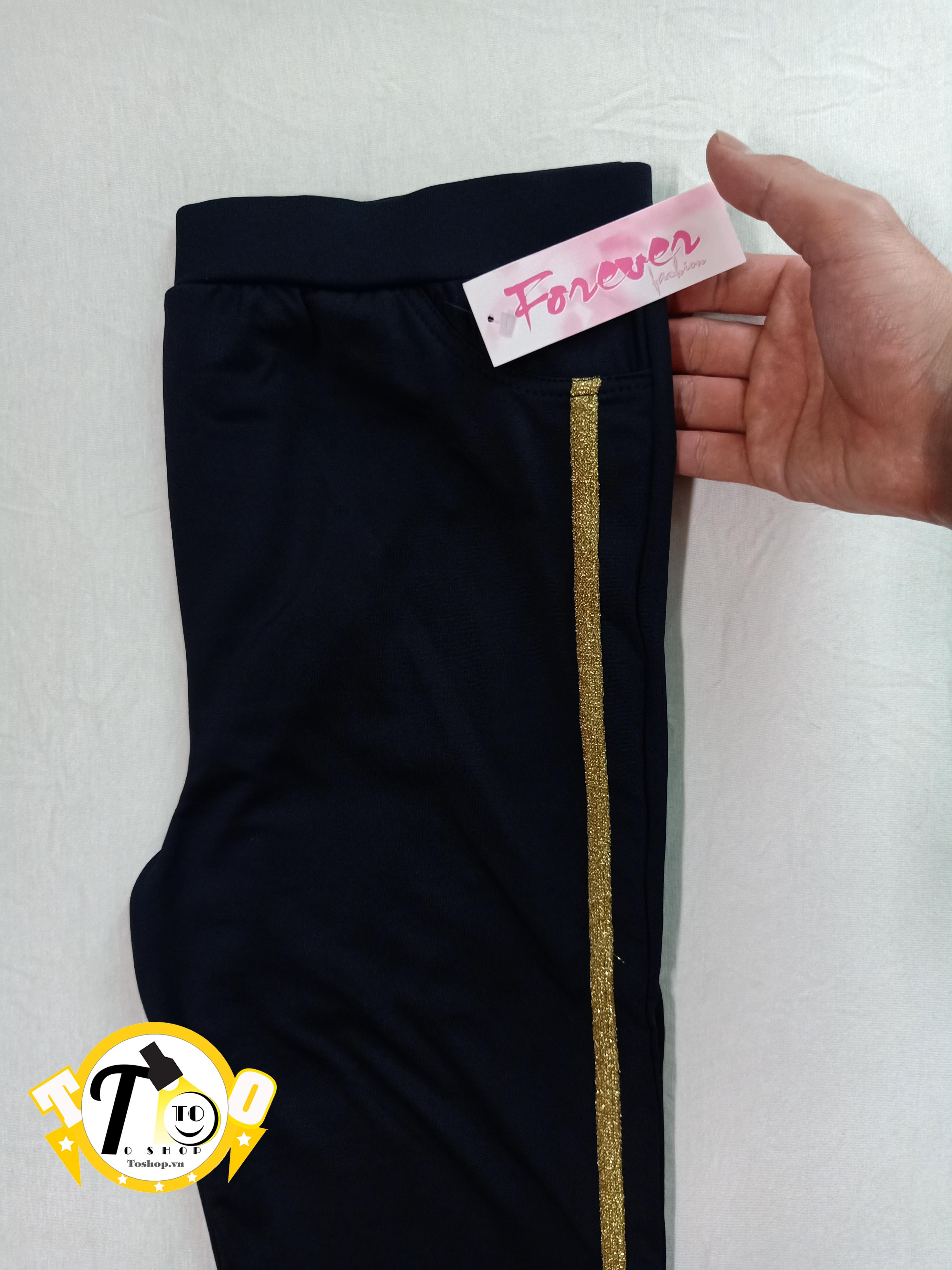 [HCM]Quần thun nữ - legging nữ viền vàng ánh Kim [ảnh + video thật]