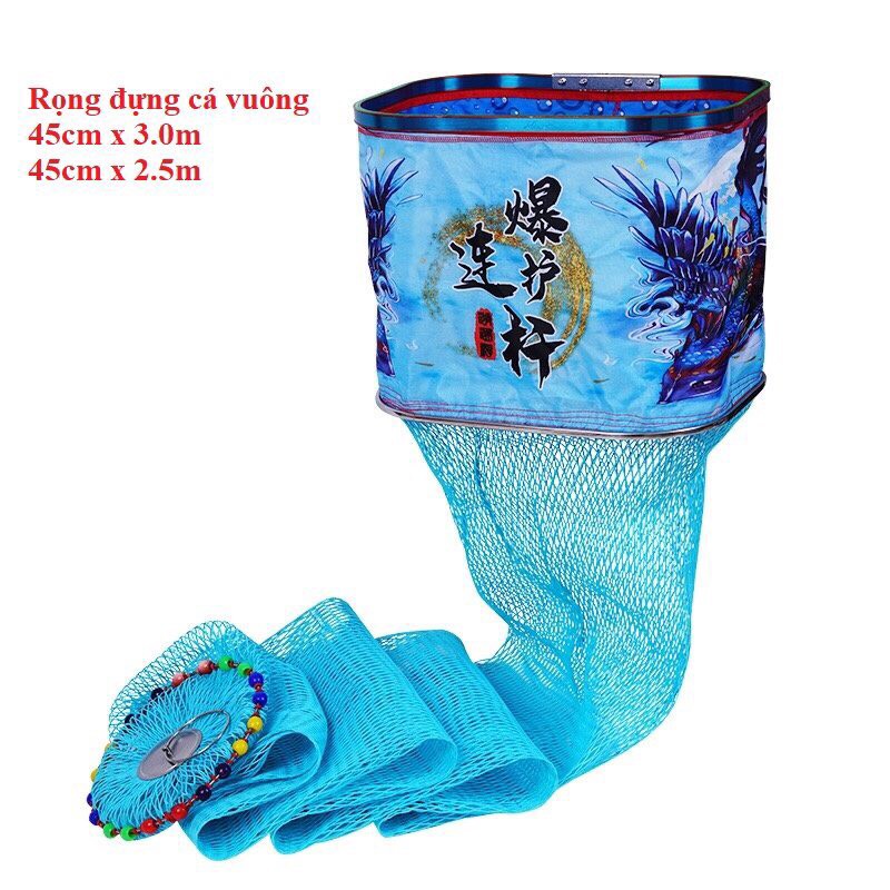 Rọng đựng cá vuông cao cấp, rọng hạt, rọng vuông hạt 45x2.5m và 45x3.0m