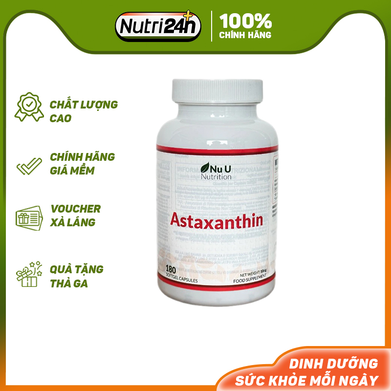 Tpbs viên uống bổ sung nuu astaxanthin 12mg 180 viên chống lão hóa, đẹp da, kháng viêm
