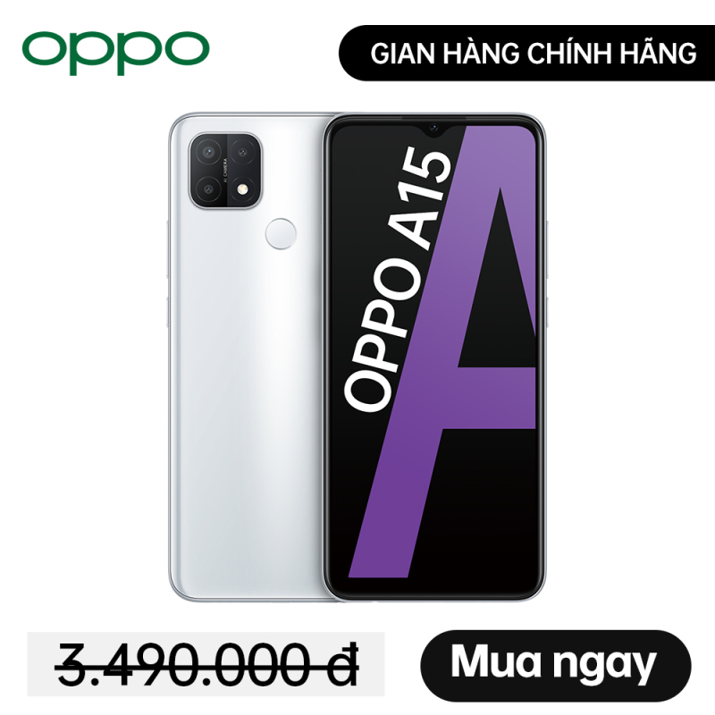 Điện thoại OPPO A15 3GB/32GB - Hàng Chính Hãng, mới 100%, Nguyên Seal, Bảo hành 12 tháng