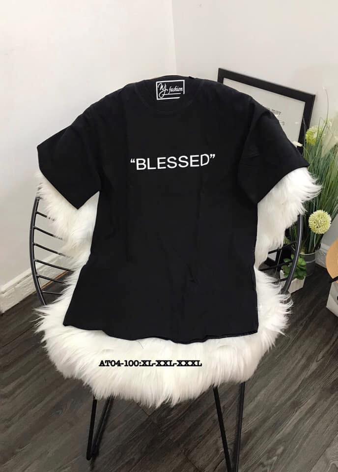 [HCM]ÁO THUN COTTON NỮ THIÊU CHỮ DỄ THƯƠNG-BLESSED
