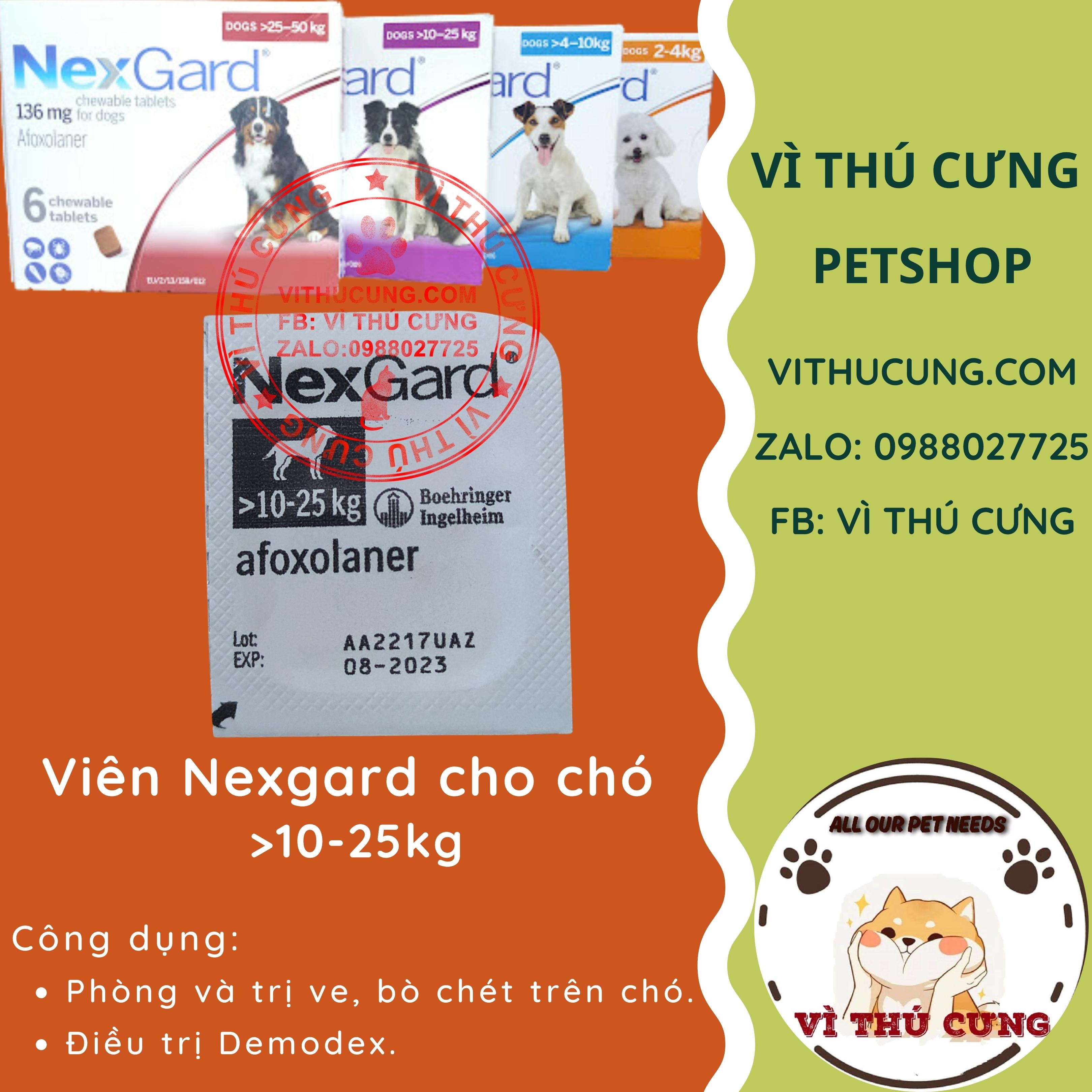 Viên Nexgard 10-25kg cho chó