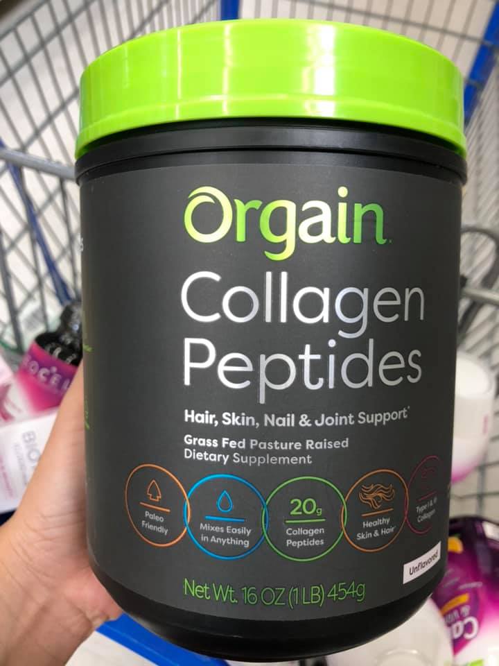 Orgain Dạng Bột Collagen Peptides Hair,Skin,Nail & Joint Support 454g