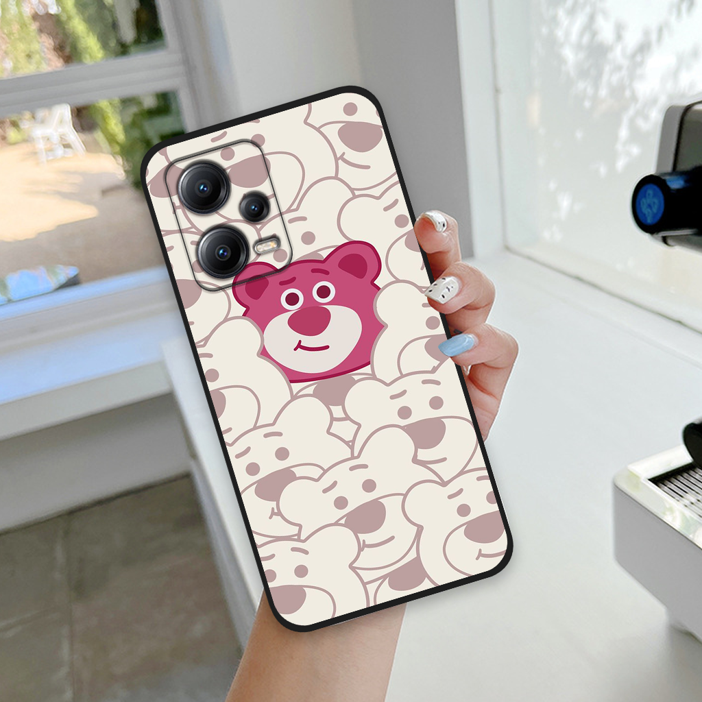 Ốp lưng xiaomi redmi note 12 4g/ redmi note 12 5g gấu dâu lotsoo lông xù