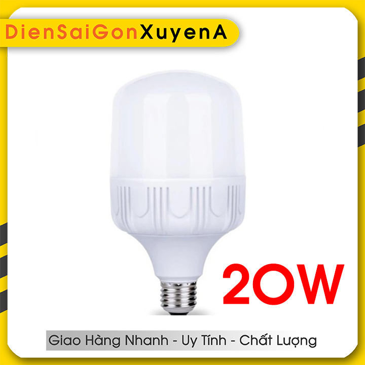 Bóng đèn Led Bulb trụ 20W ánh sáng trắng, tiết kiệm điện