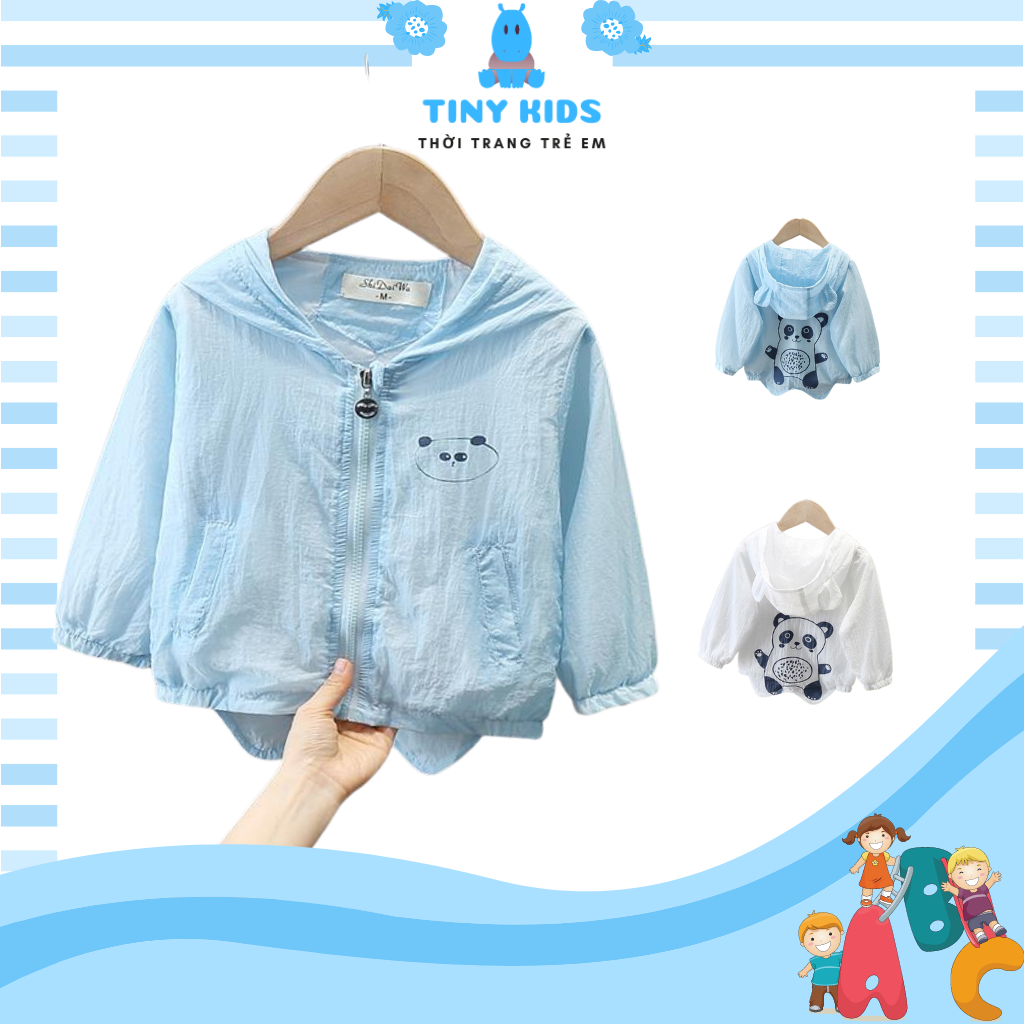 Áo gió cho bé hình gấu cute, áo khoác cho bé trai bé gái Tiny Kids Từ 6