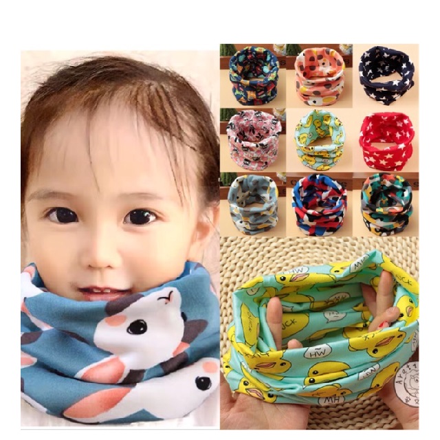 Khăn ống quấn cổ đa năng cotton giữ ấm cho bé phong cách Hàn Quốc