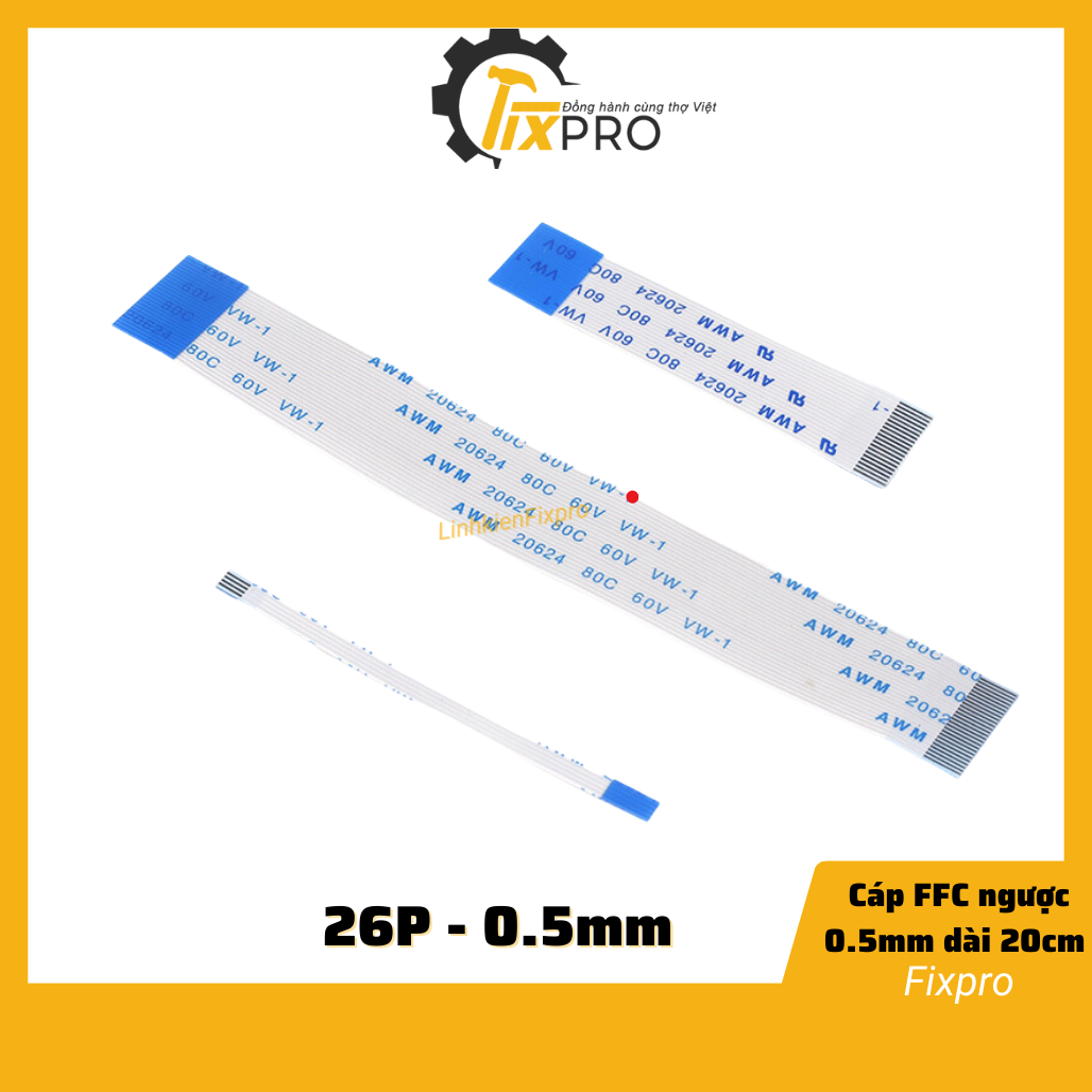Cáp ffc 26p ngược 0.5mm dài 20cm - fixpro