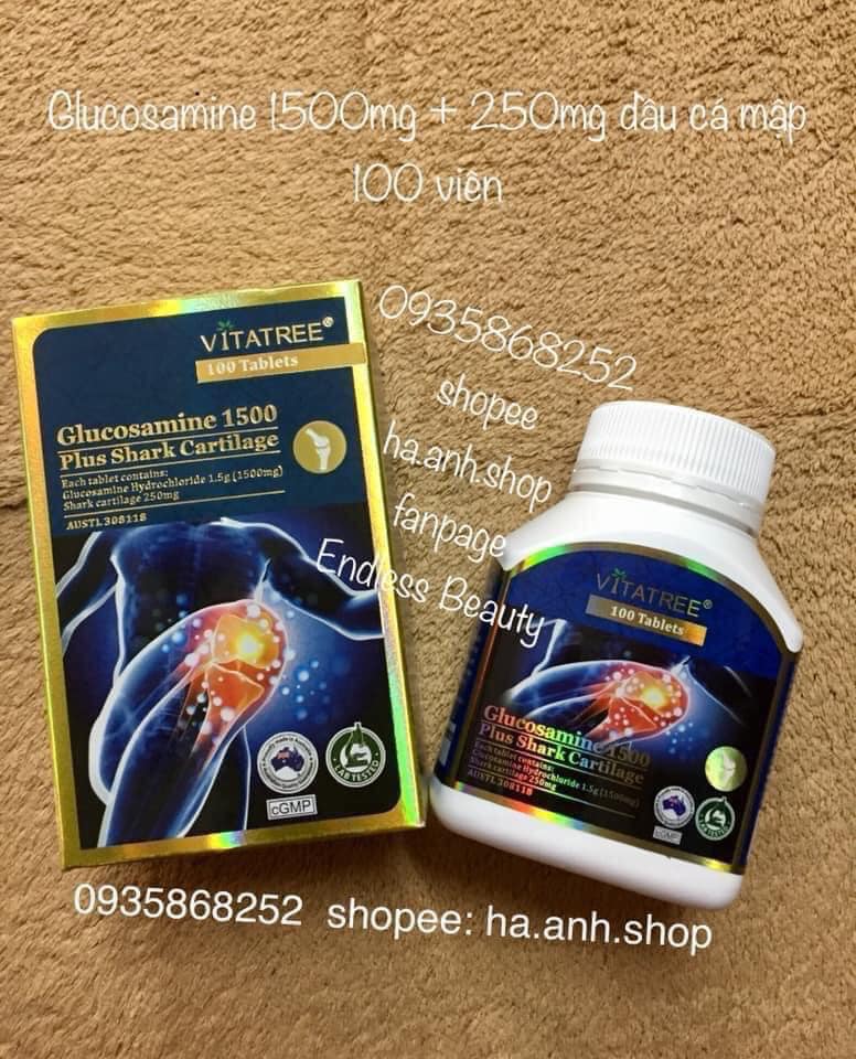 VITATREE GLUCOSAMINE 1500 PLUS SHARK CATILAGE 100 viên