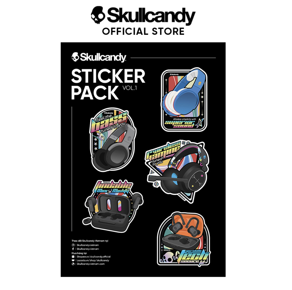 [QUÀ TẶNG] Bộ sticker SKULLCANDY