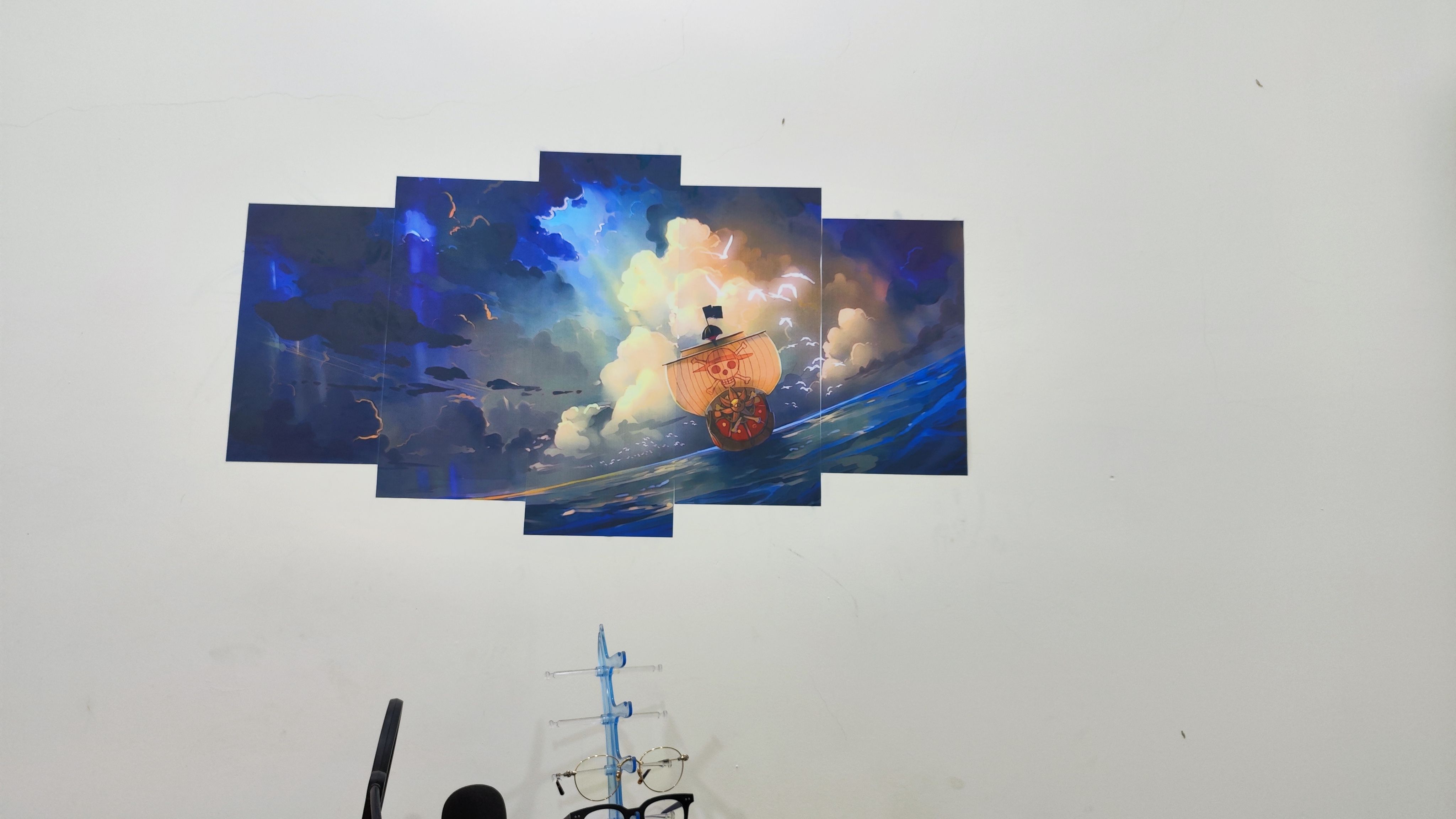 Tranh one piece, tranh dán tường 5 tấm luffy