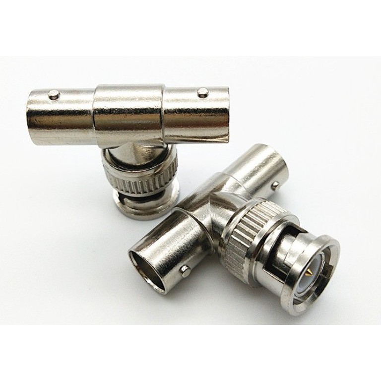 Jack BNC chữ T 1 vào 2 ra