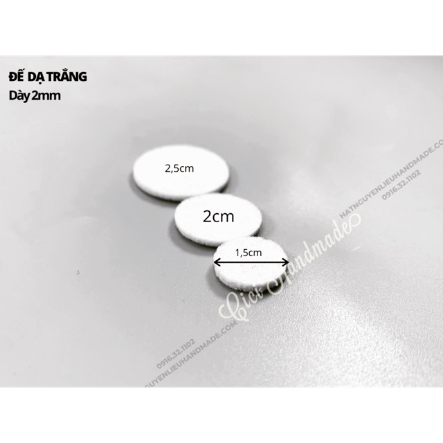 Túi 50c Đế dạ tròn trắng dùng để kết hạt Cici Handmade chuyên hạt đá hạt pha lê hạt cườm hạt trang sức tự làm phụ kiện