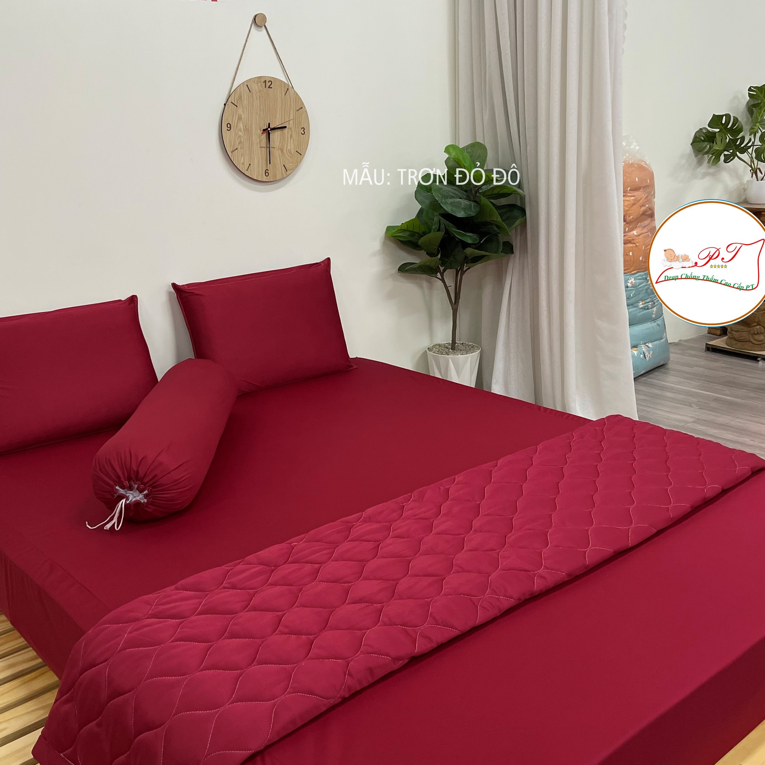 Ga Chống Thấm Cao Cấp PT Mẫu Họa Tiết Đỏ Đô