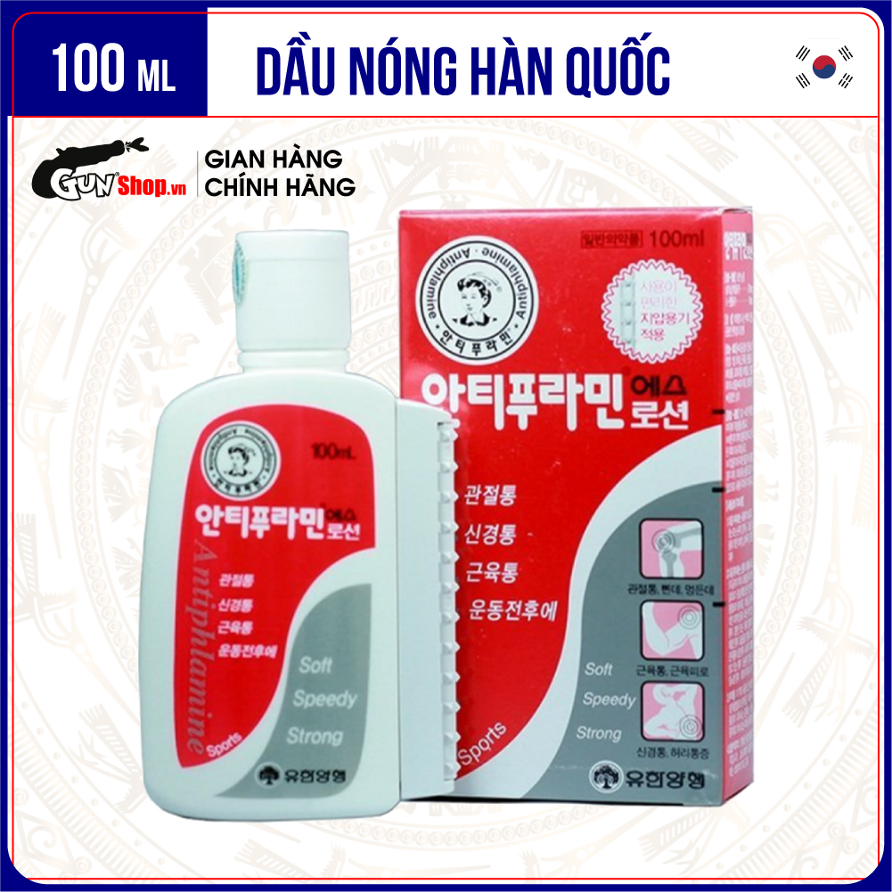 Chai 100ml Dầu nóng Hàn Quốc xoa bóp massage Antiphlamine GUNSHOP