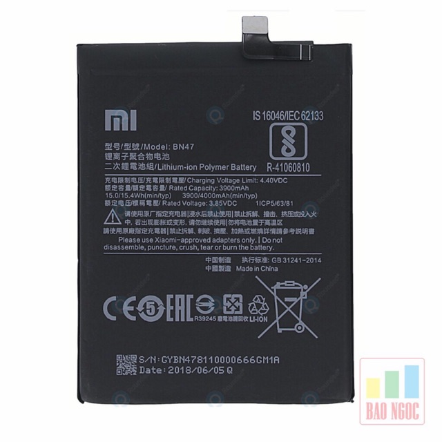 Pin Xiaomi redmi 6 pro 4000mAh bảo hành 3 tháng