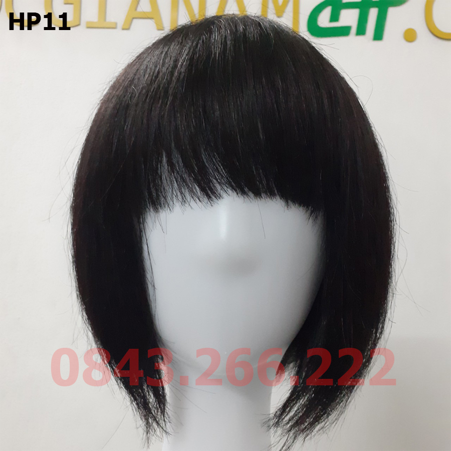 Tóc giả nữ ngắn ngang vai trẻ trung, làm từ tóc thật