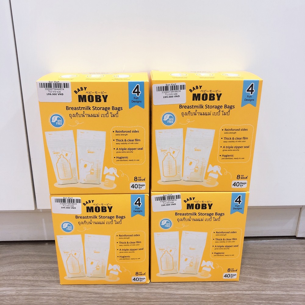 Túi trữ sữa Moby Thái Lan hộp 40 túi