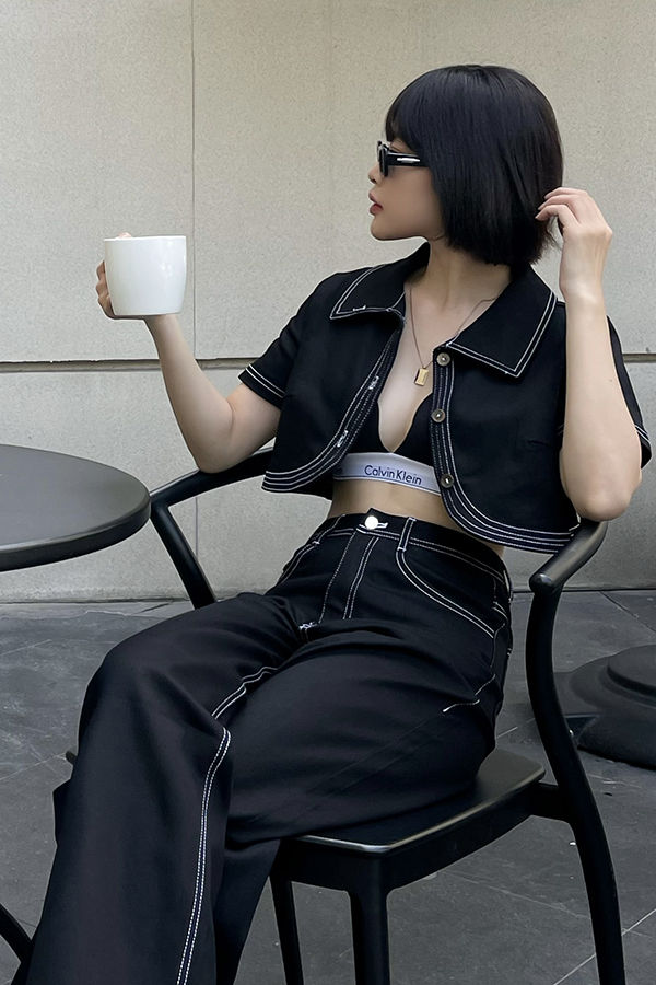 [NHẬP MÃ FALAZSOCIAL1212 GIẢM 15% ] Áo croptop Maybi suông jean lai cong