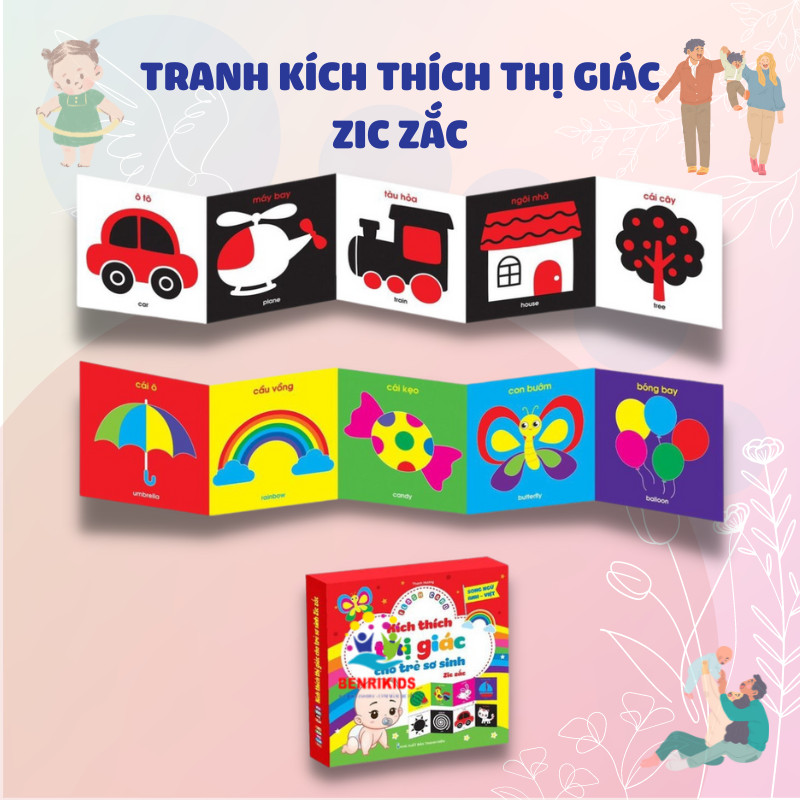 Bộ Thẻ Flash Card Kích Thích Thị Giác, Não bộ Cho Trẻ Sơ Sinh Từ 0 Đến 16 Tháng Tuổi Chuẩn Dạy Trẻ Theo Phương Pháp Montessori