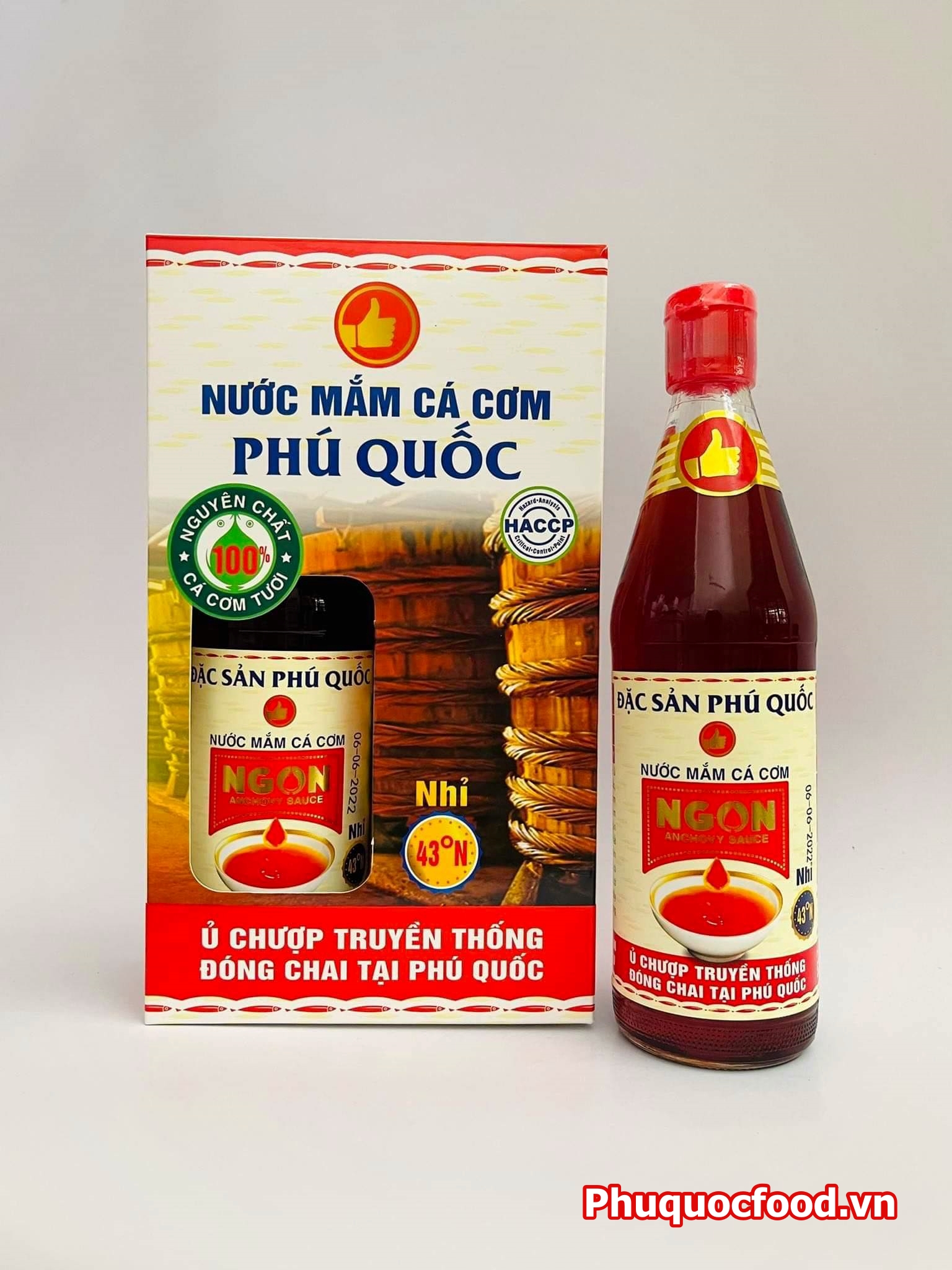 Nước mắm cá cơm Phú Quốc NGON 43 độ đạm/520ml (Cốt Nhỉ)