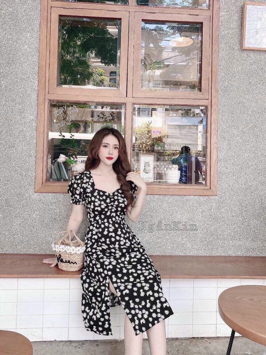 ĐẦM HOA XẺ TÀ TAY BÚP CỰC HOT
