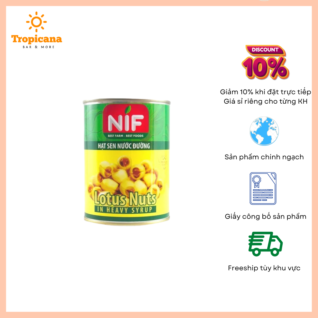 Hạt sen nước đường nif - lon 560gr