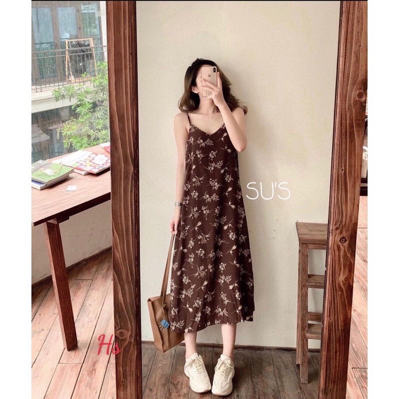 [FREESHIP + HOÀN TIỀN 50K] 🦋 Váy Nữ Hoa Chất Voan Dáng Dài 2 Màu 🦋