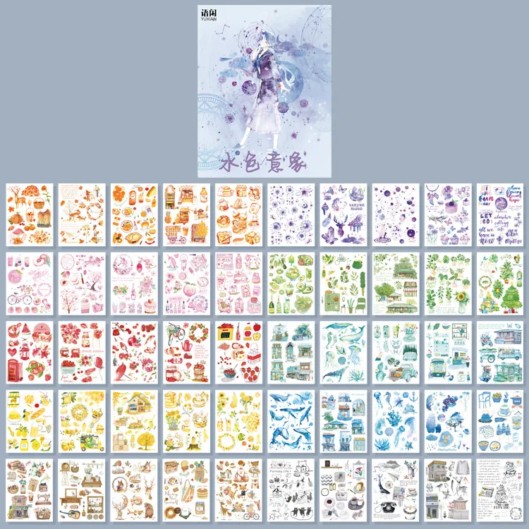 Hộp 50 Tấm Sticker trang trí dễ thương