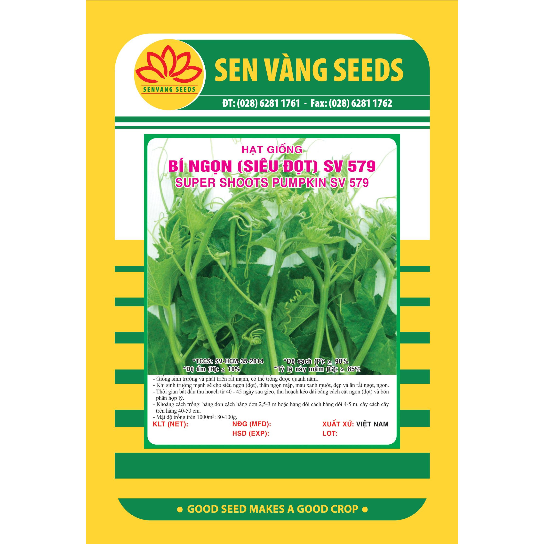 Hạt Giống Bí Siêu Ngọn Gói 20gr - Sen Vàng Seeds