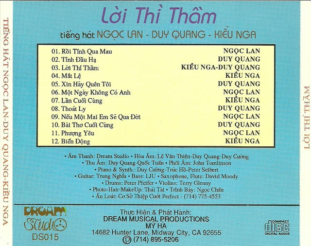 Lời Thì Thầm (Dream Studio CD015)