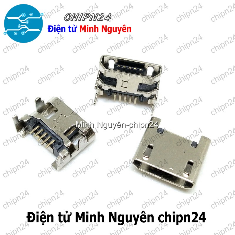 [4 cái] (K148) Đầu Micro USB V3 (Đầu Jack USB Hàn Board) - HH004876