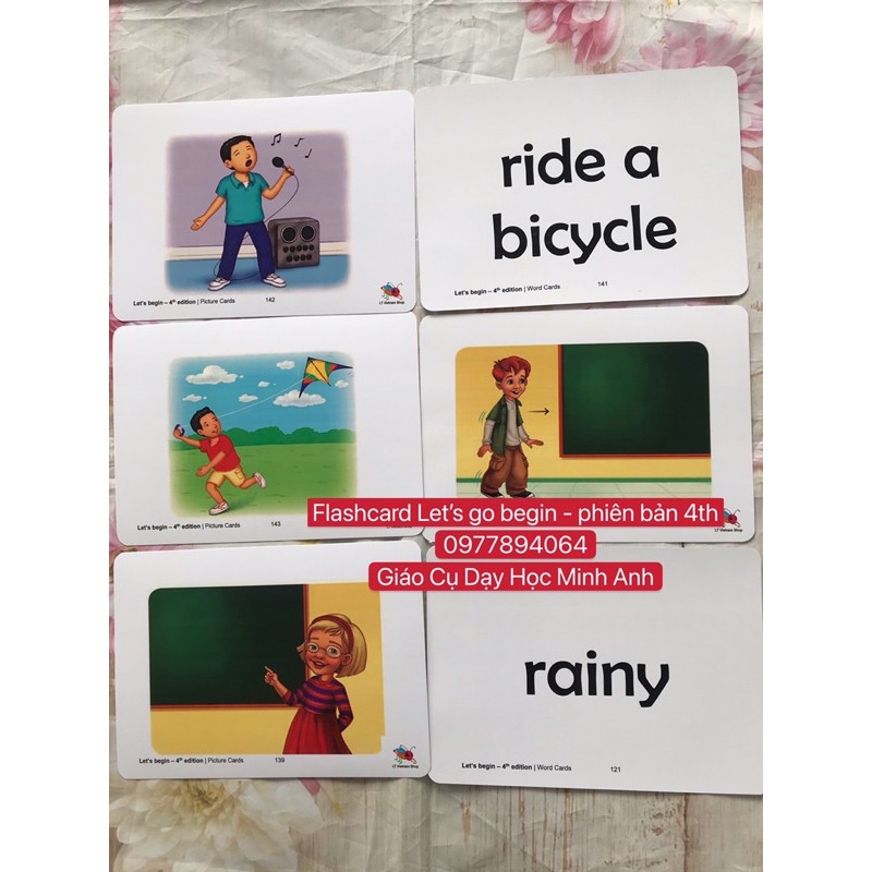 Combo trọn bộ Flashcards let’s go phiên bản mới .n.h.ấ.t. 4th - Level Begin -1-2-3 ( Hàng đẹp chất lượng)