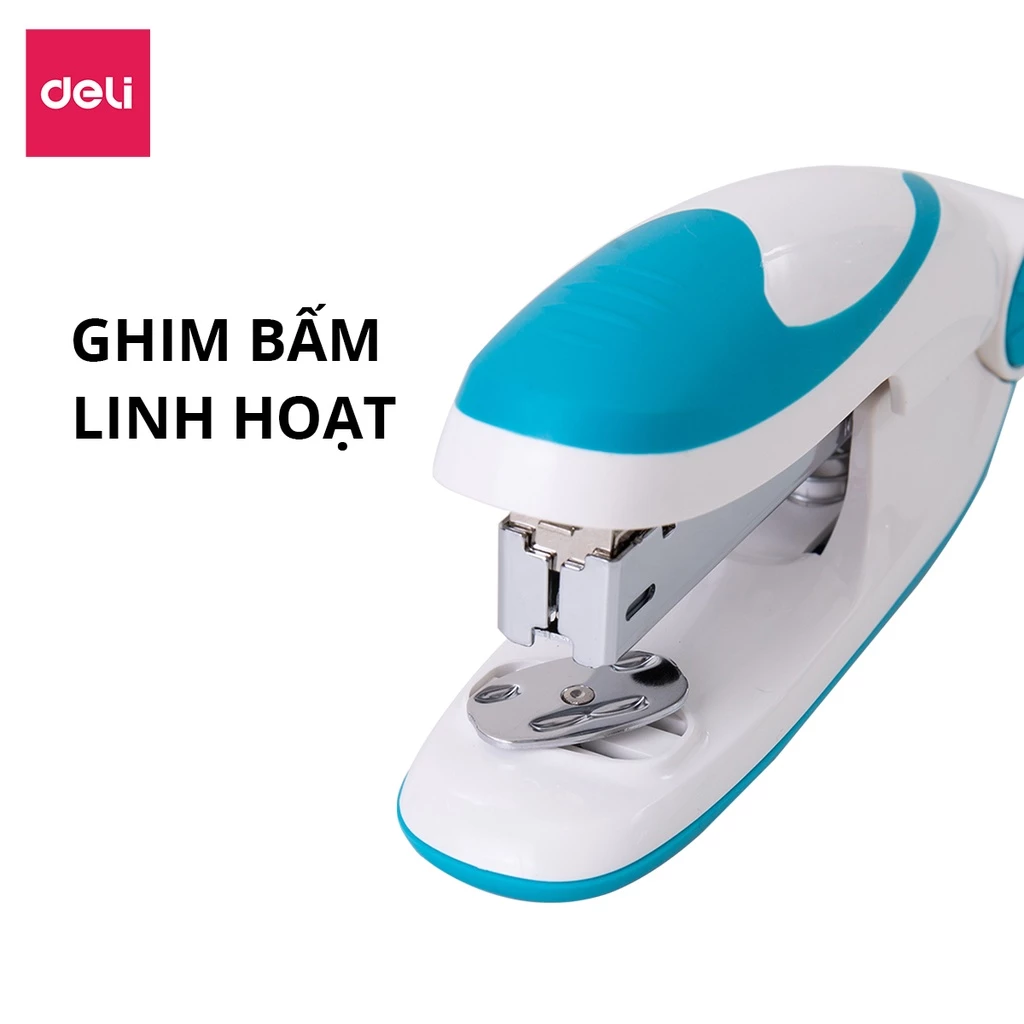 Dập Ghim 20 Trang Deli E0319 - Ghim Số 3 Đệm Chống Trượt Cao Cấp