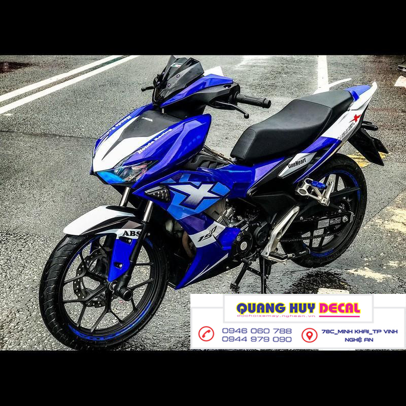 Tem trùm xe Winner X xanh dương GP xám - Độ dán team trùm decal xe máy Winner X xanh dương GP xám - Team trùm decal xe máy Winner X rẻ đẹp và chất