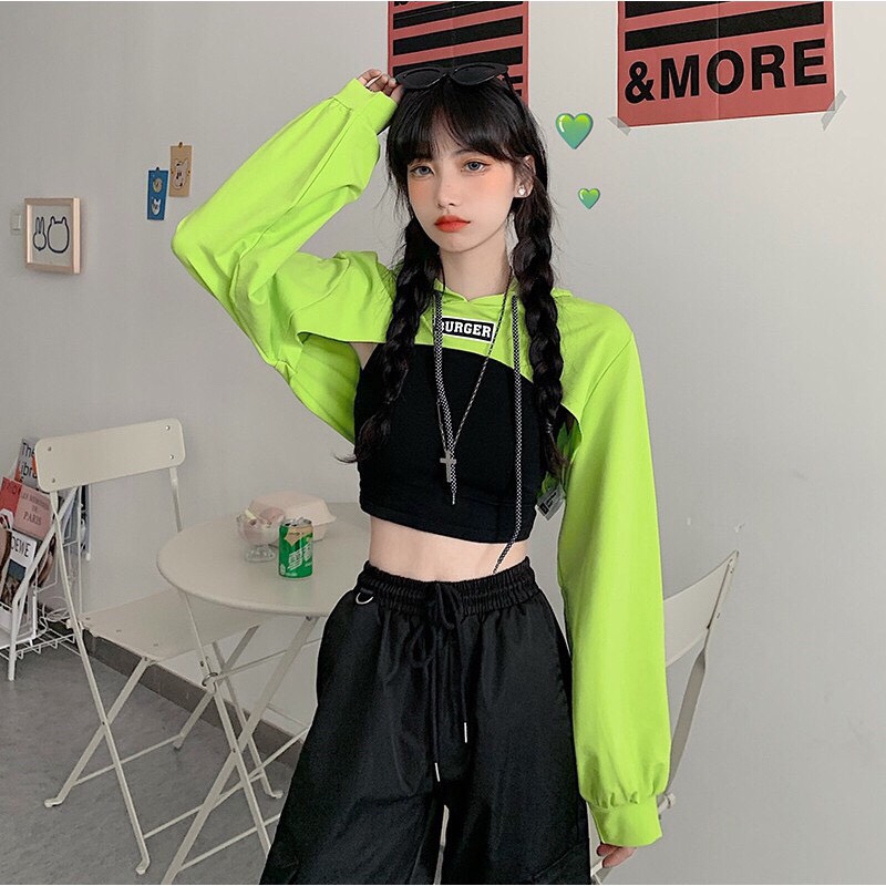 SET 2 MÓN ÁO CROPTOP HODDIE