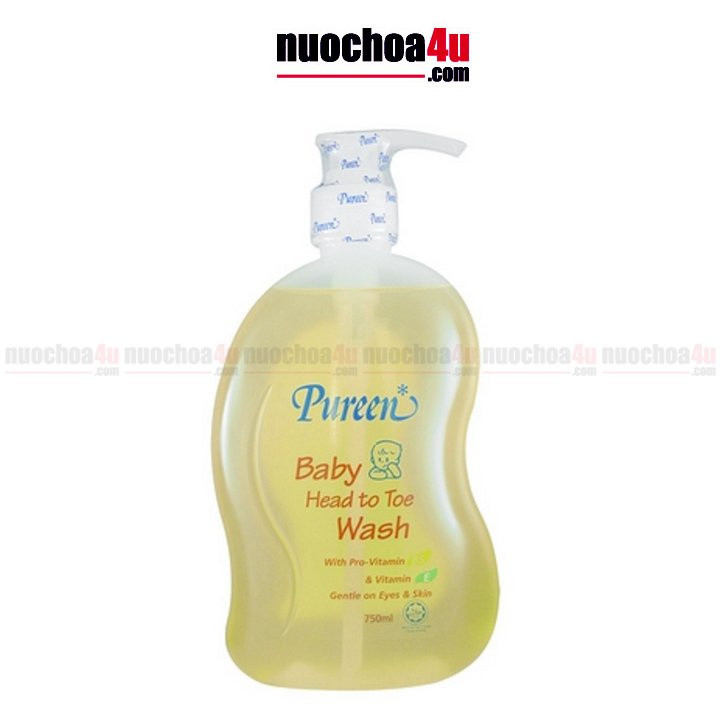 TẮM GỘI PUREEN - Baby Head To Toe Wash Vitamin B5, E 750ml