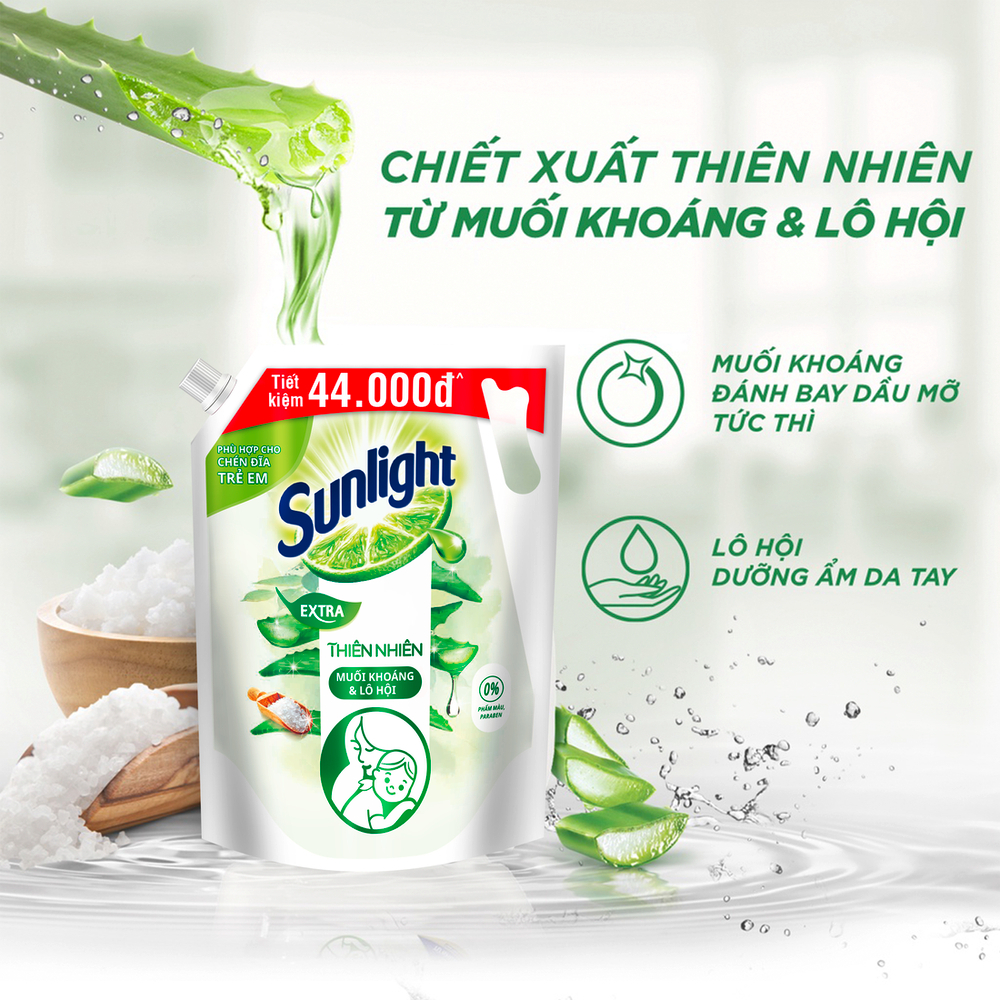 [Siêu thị WinMart] - Nước rửa chén Sunlight thiên nhiên túi 2.1kg