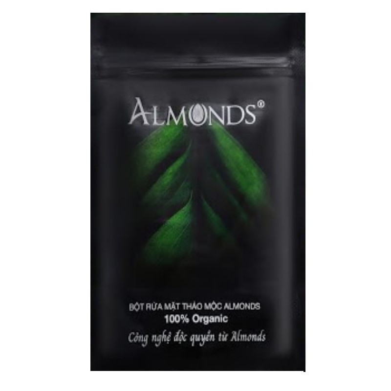 Bột rửa mặt linh chi sạch mụn trắng da Almonds 120g