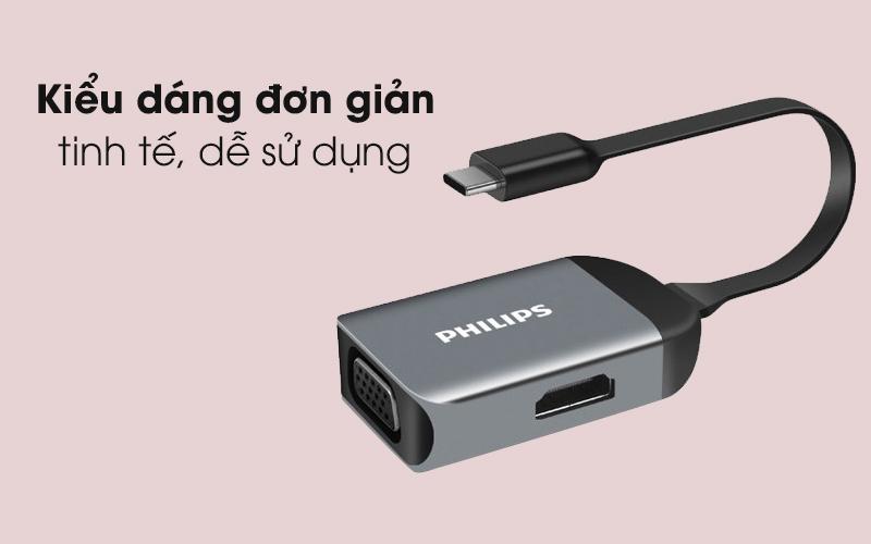 Adapter chuyển đổi USB-C 2 in 1 TNK73A Xám