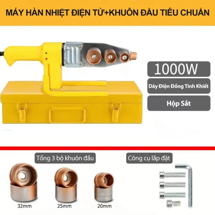 Máy hàn ống nhiệt ppr 20-63 - công suất 1000w làm nóng cực nhanh 6 đầu-máy hàn nhiệt ống nước