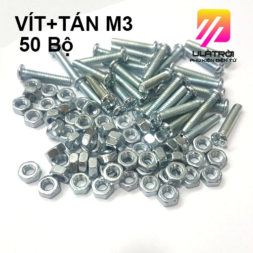 [Gói 50 bộ] VÍT M3, VÍT + TÁN M3 nhiều kích thước tùy chọn